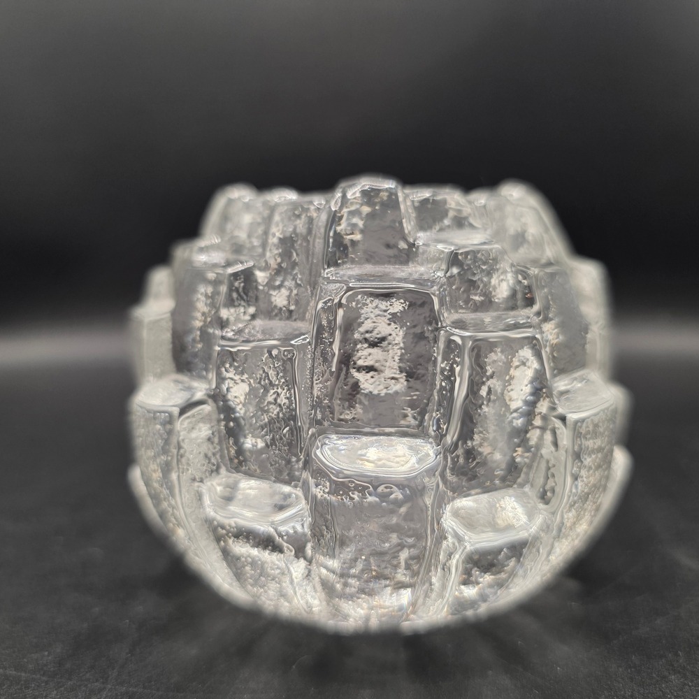 Kosta Boda Igloo Glass Votive Candle Holder Swedish Art Glass Clear